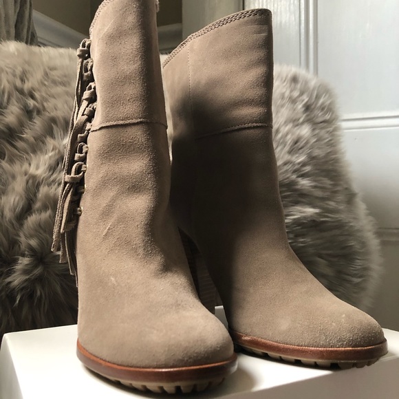 COACH Tassel Suede Ankle Boots - Picture 2 of 5